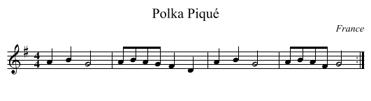 Polka Piqué - staff notation