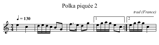 Polka piquée 2 - staff notation