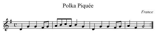 Polka Piquée - staff notation