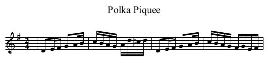 Polka Piquee - staff notation