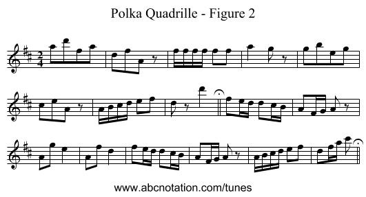 Polka Quadrille - Figure 2 - staff notation