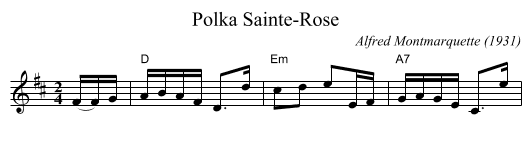 Polka Sainte-Rose - staff notation