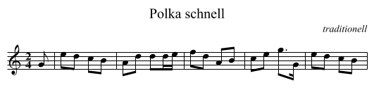 Polka schnell - staff notation