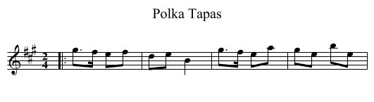 Polka Tapas - staff notation