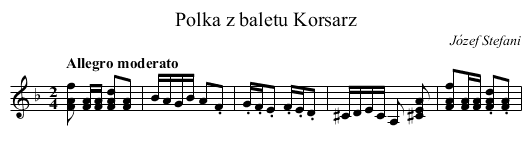 Polka z baletu Korsarz - staff notation