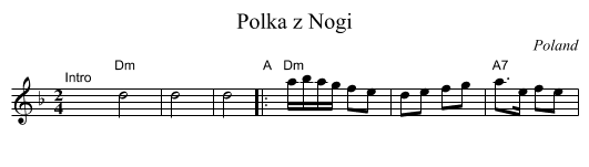 Polka z Nogi - staff notation