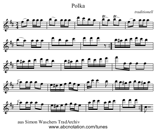 Polka - staff notation