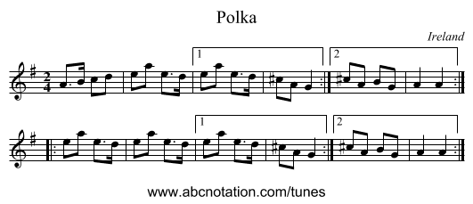 Polka - staff notation