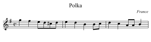 Polka - staff notation