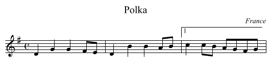 Polka - staff notation