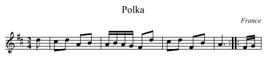Polka - staff notation
