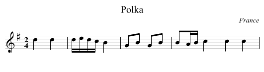 Polka - staff notation