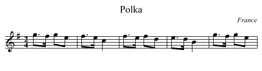 Polka - staff notation