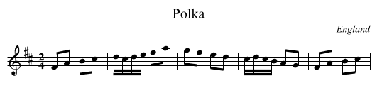Polka - staff notation