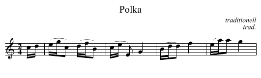 Polka - staff notation