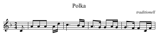 Polka - staff notation