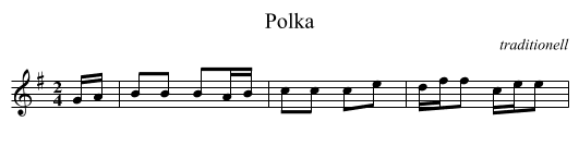 Polka - staff notation