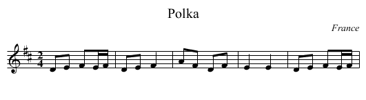 Polka - staff notation