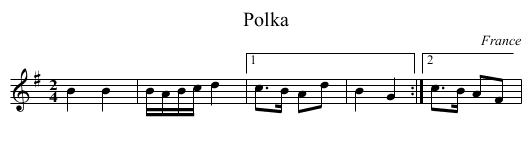 Polka - staff notation