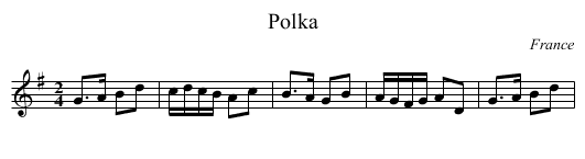 Polka - staff notation