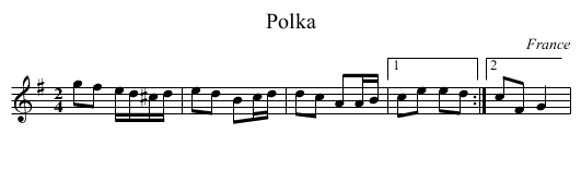 Polka - staff notation