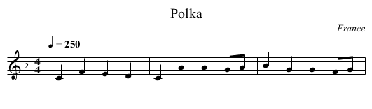 Polka - staff notation