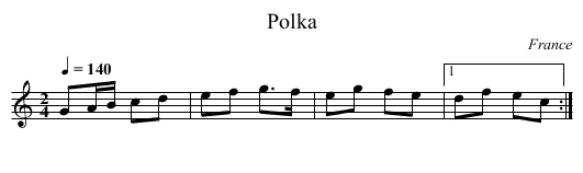 Polka - staff notation