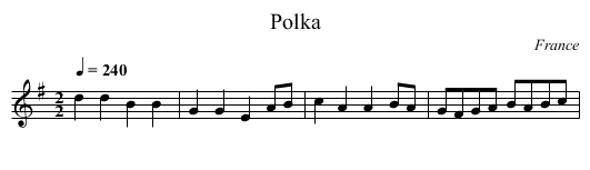 Polka - staff notation