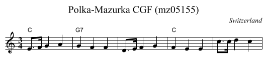 Polka-Mazurka CGF (mz05155) - staff notation