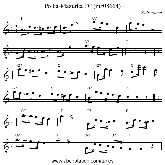 Polka-Mazurka FC (mz08664) - staff notation