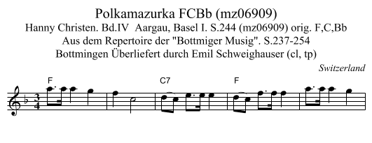 Polkamazurka FCBb (mz06909) - staff notation
