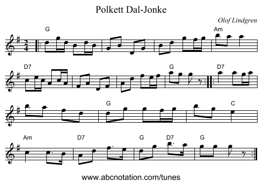 Polkett Dal-Jonke - staff notation