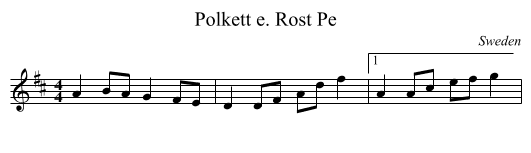Polkett e. Rost Pe - staff notation