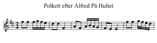 Polkett efter Alfred På Hultet - staff notation