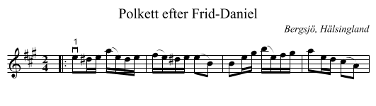Polkett efter Frid-Daniel - staff notation