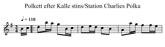Polkett efter Kalle stins/Station Charlies Polka - staff notation