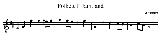 Polkett fr Jämtland - staff notation