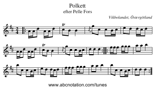 Polkett - staff notation