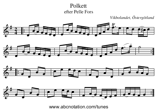 Polkett - staff notation