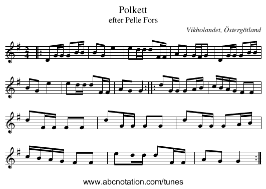 Polkett - staff notation