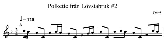 Polkette fr&aring;n L&ouml;vstabruk #2 - staff notation