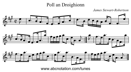 Poll an Droighionn - staff notation