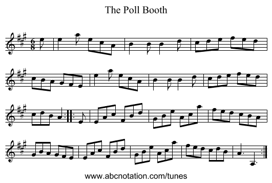 Poll Booth, The - staff notation