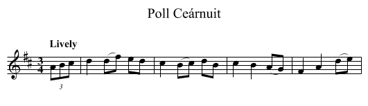 Poll Ceárnuit - staff notation