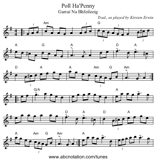Poll Ha'Penny - staff notation