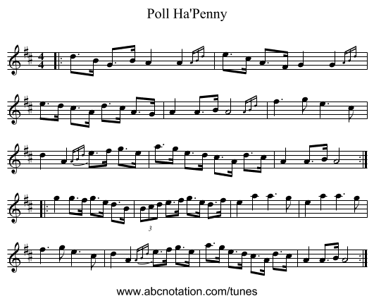 Poll Ha'Penny - staff notation