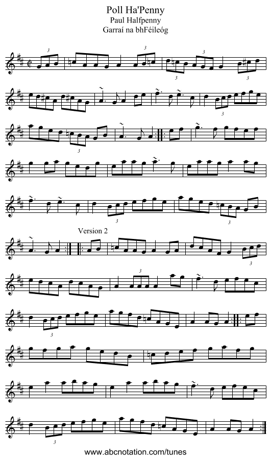 Poll Ha'Penny - staff notation