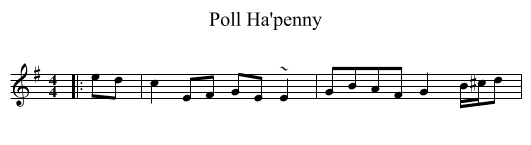 Poll Ha'penny - staff notation