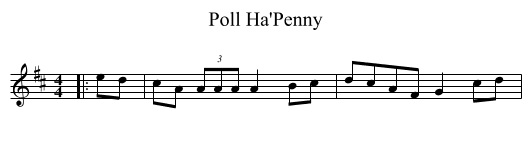 Poll Ha'Penny - staff notation
