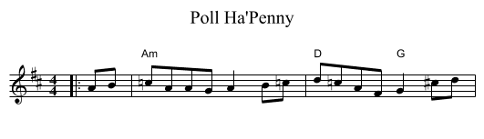 Poll Ha'Penny - staff notation